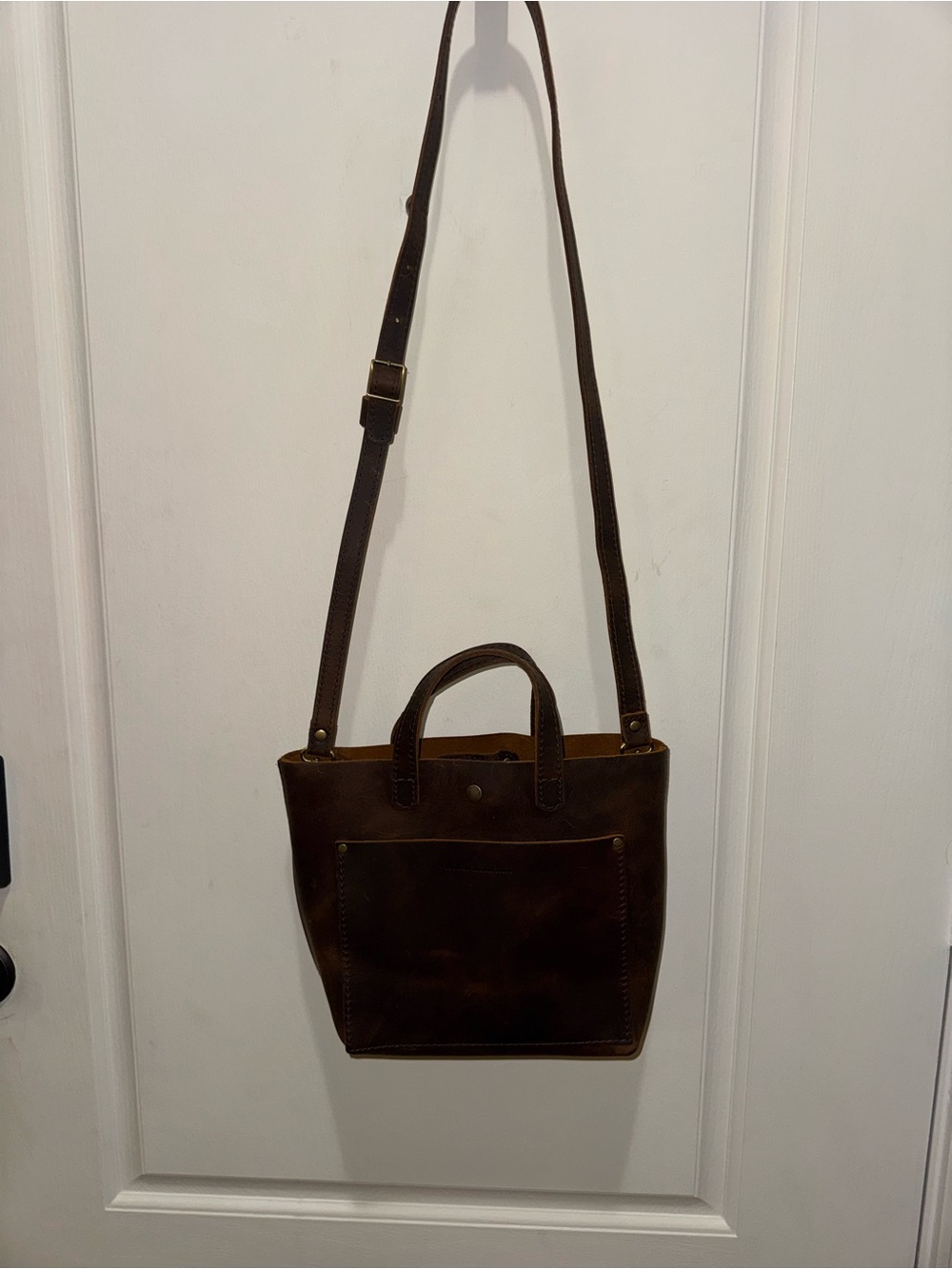 Portland Leather Goods- Medium Crossbody Tote in Coldbrew Espresso SOLDOUT - Picture 4 of 8
